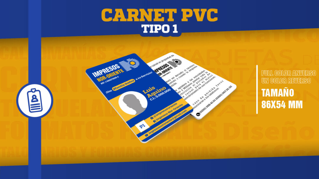 Carnet PVC Tipo 1